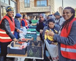 Volunteers with Feed My Sheep Outreach UK in Fore Street, Angel Edmonton