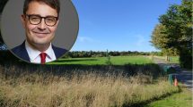 Green Belt land in Crews Hill and (inset) Lord Benjamin Gascoigne