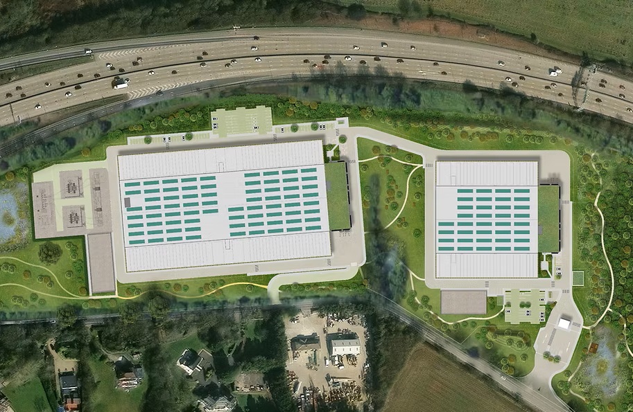 The plans for a data centre at the Junction 24 site, split between Enfield and Hertsmere boroughs (credit Orbital)