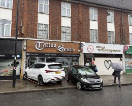 Two car smashed into Tattoo Studio in Southgate