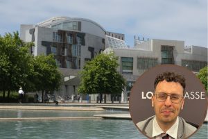 The Scottish Parliament in Holyrood, Edinburgh, and (inset) Benali Hamdache