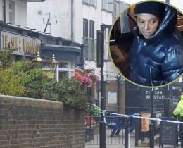 The scene of the shooting pictured last week and (inset) suspect Abreham Woldegiworgis