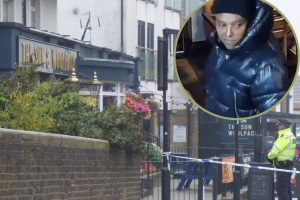 The scene of the shooting pictured last week and (inset) suspect Abreham Woldegiworgis