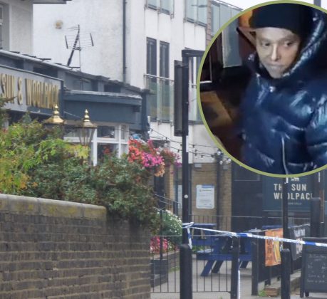 The scene of the shooting pictured last week and (inset) suspect Abreham Woldegiworgis